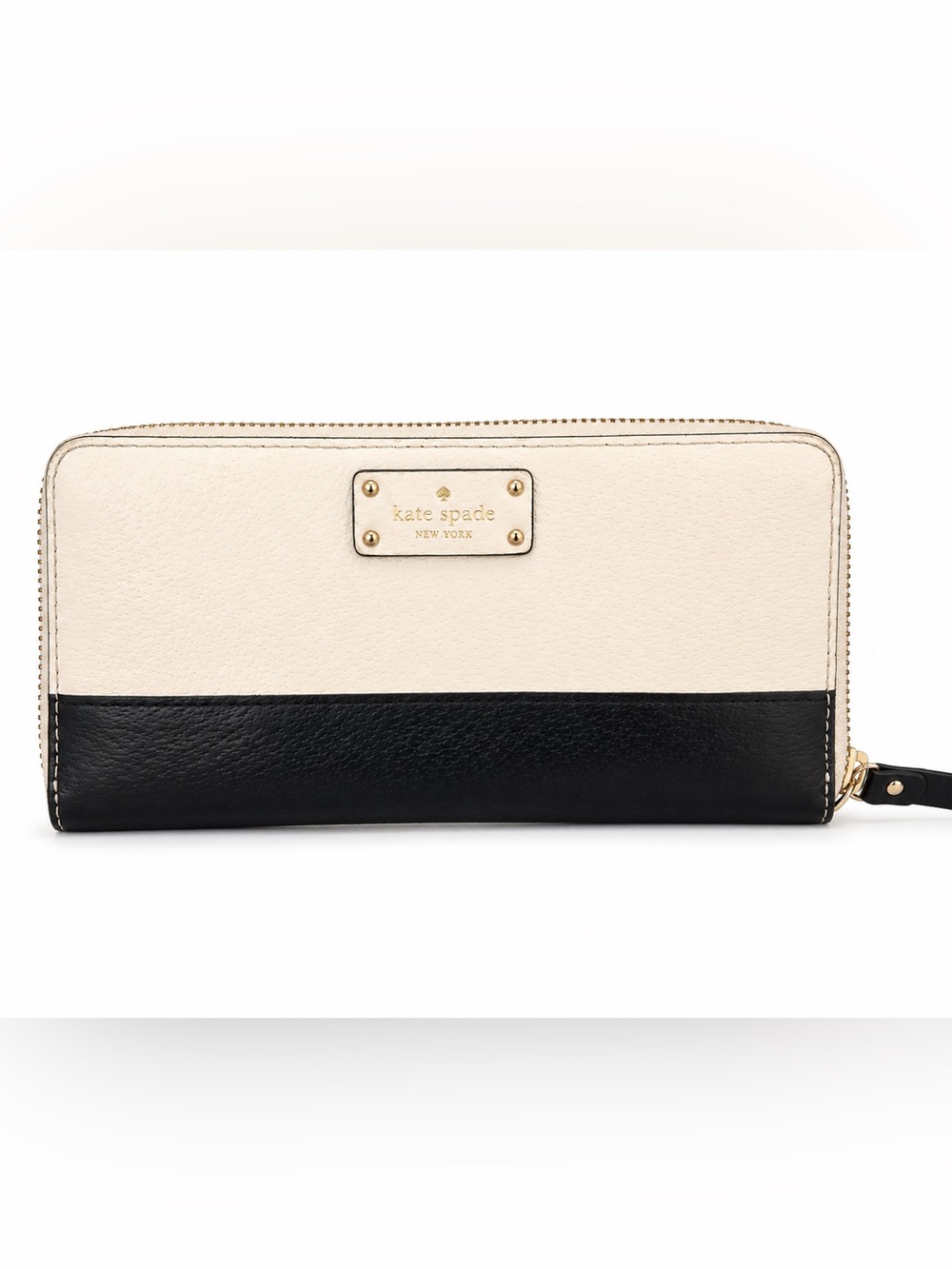 KATE SPADE Colorblock Black & Cream Wallet | Zip Around Continental | 2017
